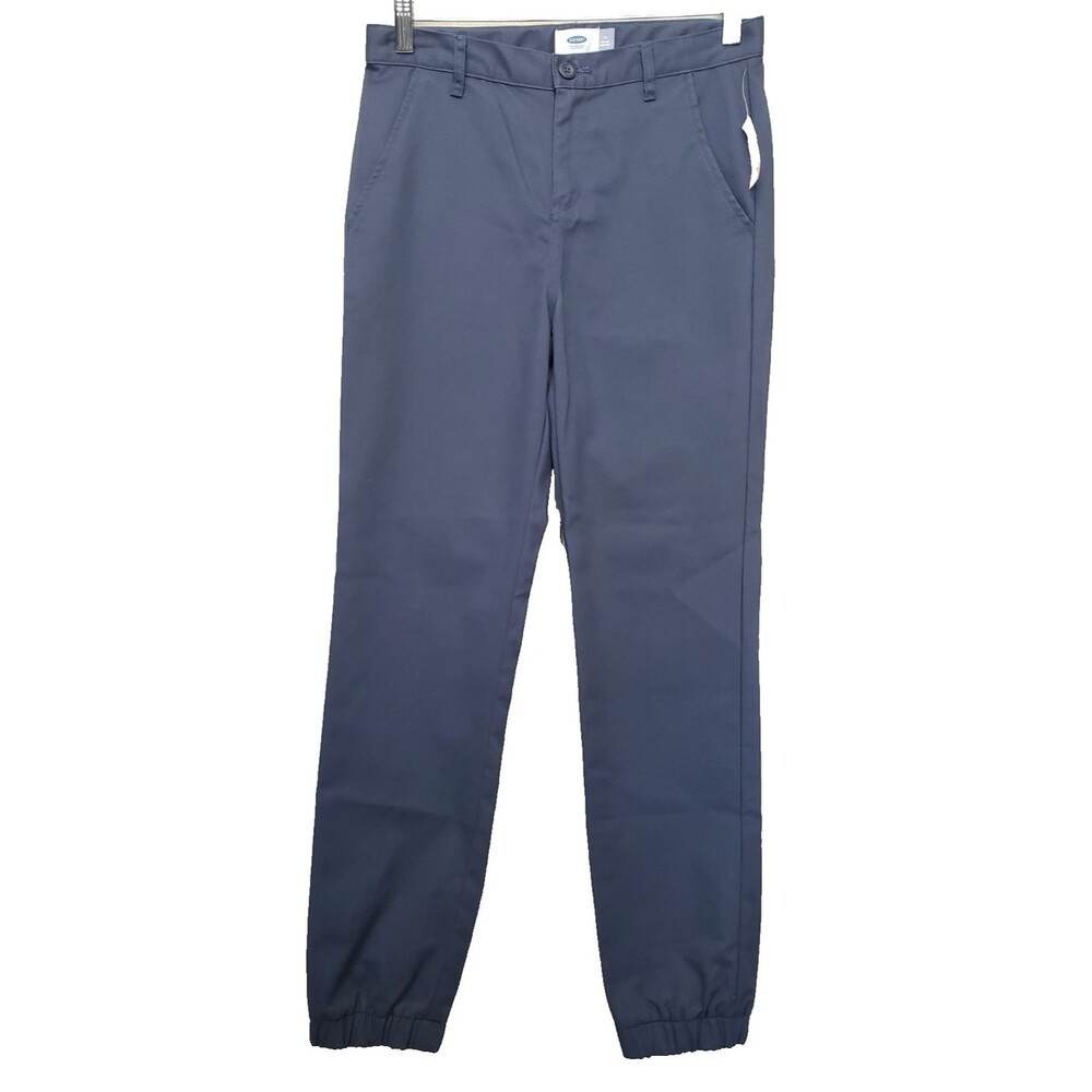 Old Navy Girls Classic Navy 100% Cotton Chino Jogger Pants Size 14 NWT